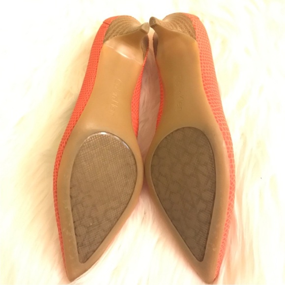 calvin klein orange pointed toe heels - Picture 3 of 4